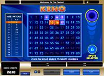 Online Keno - casino game by Microgaming