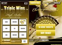 Triple wins high roller scratch ticket